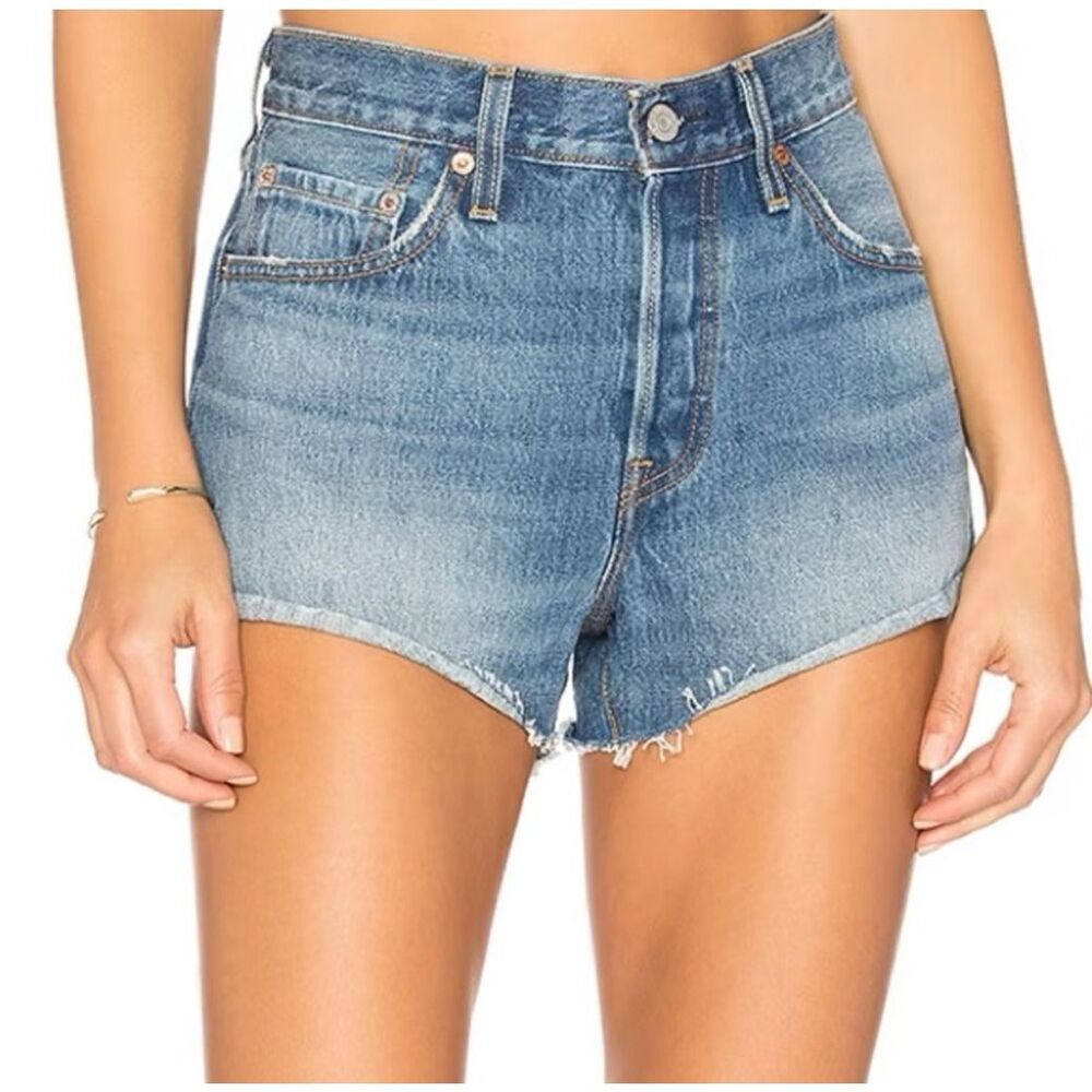 Levi's Women's Faded Blue Denim Shorts